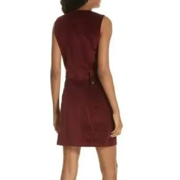 NWT Veronica Beard Orial Burgundy Red Corduroy Zip Front Mini Dress Size 8